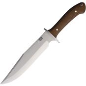 Bark River 08312GFB Highwayman IV satin 154 Fixed Blade Knife Brown Burlap Micarta Handles