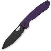 Bestech MK05D Bestechman Firebird Black D2 Carbon Steel Button Lock Knife Purple G10 Handles