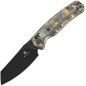 Bestech MK06S Cicadas Black Wing B-Lock Knife Black/Gold Resin Handles