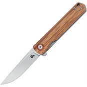 Black Fox 783ZW Spear Satin D2 Linerlock Knife Zebra Wood Handles