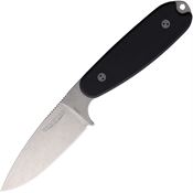 Bradford 35U001A Guardian 3.5 Ultralite Stonewash AEB-L Drop Point Fixed Blade Knife Black G10 Handles