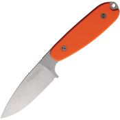 Bradford 35U005A Guardian 3.5 Ultralite Stonewash AEB-L Drop Point Fixed Blade Knife Orange G10 Handles