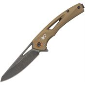 Browning 0557 South Slope Blackwash D2 Drop Point Linerlock Knife Burnt Bronze Handles