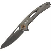Browning 0558B South Slope Blackwash D2 Drop Point Linerlock Knife Gray Handles