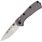Buck 790GYS Mini Range Elite Satin MagnaCut Drop Point Crossbar Knife Gray Aluminum Handles