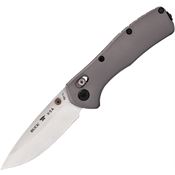 Buck 791GYS Range Elite Satin MagnaCut Drop Point Crossbar Lock Knife Gray Aluminum Handles