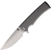 Chaves 43495 Liberation Street Satin M390 Drop Point Framelock Knife Stonewash Titanium Handles
