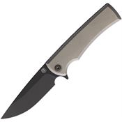 Chaves 43570 Liberation Street Black M390 Drop Point Framelock Knife Stonewash Titanium Handles