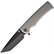 Chaves 43587 Liberation Street Black M390 Tabto Point Framelock Knife Stonewash Titanium Handles