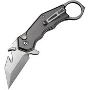 Civivi 240181 Amaroq Satin Nitro V Tanto Button Lock Knife Gray Aluminum Handles