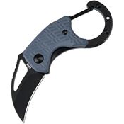 CJRB 1964BBU Anansi Black Hawbill Linerlock Knife Blue G10 Handles