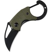 CJRB 1964BGN Anansi Black Hawbill Linerlock Knife Green G10 Handles