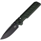 Critical Strike X504GNBF X504 Black Stonewash VG-10 Drop Point Slide Lock Knife Green Micarta Handles