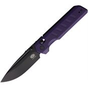 Critical Strike X504PLBF X504 Black VG-10 Drop Point Slide Lock Knife Purple G10 Handles