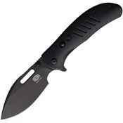 Critical Strike TL505BKBW Zulu Blackwash VG-10 Drop Point Button Lock Knife Black G10 Handles