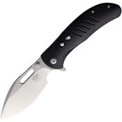 Critical Strike TL505BKSA Zulu Satin VG-10 Drop Point Button Lock Knife Black G10 Handles
