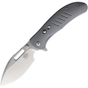 Critical Strike TL505GRSA Zulu Satin VG-10 Drop Point Button Lock Knife Gray G10 Handles