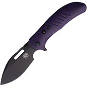 Critical Strike TL505PLBW Zulu Blackwash VG-10 Drop Point Button Lock Knife Purple G10 Handles