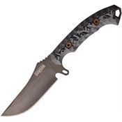 Dawson 41201 Woodsman Midnight MagnaCut Upswept Fixed Blade Knife Black/Gray G10 Handles Kydex Sheath