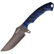 Dawson 41218 Woodsman Midnight MagnaCut Upswept Fixed Blade Knife Black/Blue G10 Handles Kydex Sheath
