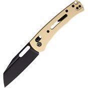Defcon 023DC Black Reverse Tanto Axis Lock Knife Tan Aluminum Handles