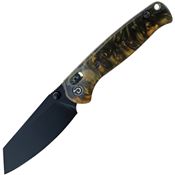 Defcon 024BKGD Artifact Black 14C28N Sheepsfoot Axis Lock Knife Black/Gold Handles