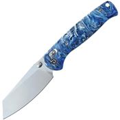 Defcon 024BLWT Artifact Blushed Sheepsfoot Axis Lock Knife Blue/White Resin Handles