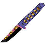 ElitEdge 10A102PEP Assist Open Rescue Tanto Linerlock Knife Purple Handles