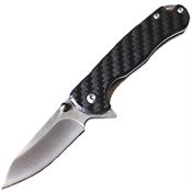 ElitEdge 10B015SL Satin 8Cr13MoV Drop Point Linerlock Knife Carbon Fiber Handes