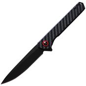 ElitEdge 10B016BK Black 8Cr13MoV Spear Point Linerlock Knife Carbon Fiber Handes