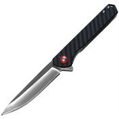 ElitEdge 10B016SL Satin 8Cr13MoV Spear Point Linerlock Knife Carbon Fiber Handes