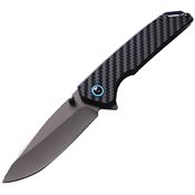 ElitEdge 10B017GY Gray 8Cr13MoV Drop Point Linerlock Knife Carbon Fiber Handes