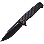 ElitEdge 10B018CBK Black 8Cr13MoV Drop Point Linerlock Knife Carbon Fiber Handes