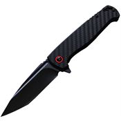 ElitEdge 10B018TBK Black 8Cr13MoV Tanto Point Linerlock Knife Carbon Fiber Handes
