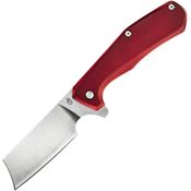 Gerber 3924 Asada Stonewash Cleaver Framelock Knife Red Aluminum Handles
