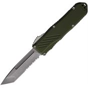 Guardian Tactical 98522 Auto Recon 035 Part Serrated Stonewash MagnaCut Tanto OTF Knife OD Green Aluminum Handles