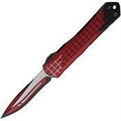 Heretic 025FCSRD Auto Manticore S Red MagnaCut Tanto OTF Knife Grenade Pattern Red Aluminum Handles