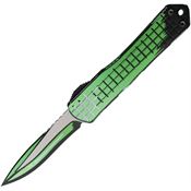 Heretic 025FCSTX Auto Manticore S Toxic Green MagnaCut Tanto OTF Knife Grenade Pattern Toxic Green Aluminum Handles