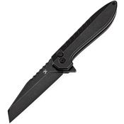 Kansept 1093F5 Kosame Blackwash 154CM Wharncliffe Button Lock Knife Blackwash Finish Titanium Handles