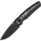 Kansept 2109A1 Raven Blackwash Drop Point Framelock Knife Blackwash/Carbon Fiber Handles
