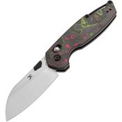 Kansept 1022V3 Model 6 Stonewash S35VN Sheepsfoot Crossbar Lock Knife 80s Camo Carbon Fiber Handles