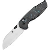 Kansept 1022V4 Model 6 Satin S35VN Sheepsfoot Crossbar Lock Knife Artic Carbon Fiber Handles