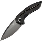Kansept 1077A6 ODD 21 Black Mirror CPM-20CV Drop Point Framelock Knife Blackwash Titanium Handles