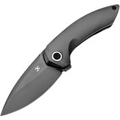 Kansept 1077A7 ODD 21 Black Mirror CPM-20CV Drop Point Framelock Knife Black Mirror Titanium Handles