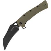 Kershaw 1423OL Dawnstar Assist Open Blackwash 8CR13MOV Linerlock Knife Olive GFN Handles