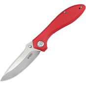Kubey 314J Ruckus Stonewash Linerlock Knife Red G10 Handles