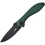 Kubey 314L Ruckus Blackwash Linerlock Knife Green G10 Handles