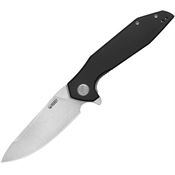 Kubey 117L Nova Satin 14C28N Drop Point Linerlock Knife Black G10 Handles