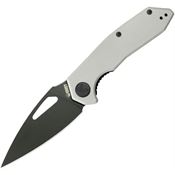 Kubey 122Z Coeus Blackwash 14C28N Linerlock Knife White G10 Handles