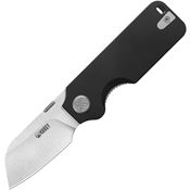 Kubey 407A Boxer Satin 14C28N Sheepsfoot Linerlock Knife Black G10 Handles